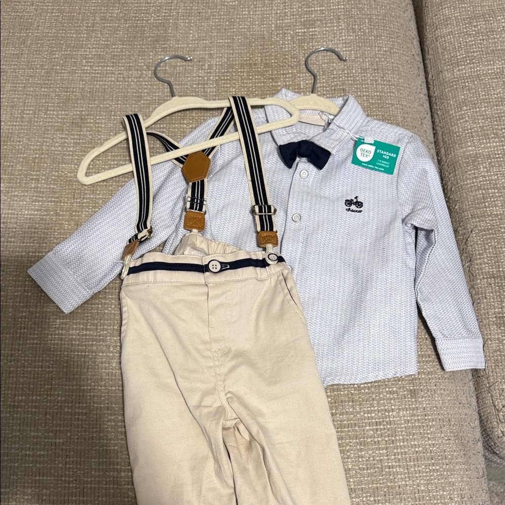 Classic Kids' Blue and Tan Suspender Set